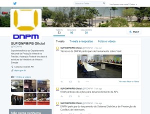 Paraíba: única superintendência do DNPM nas redes sociais