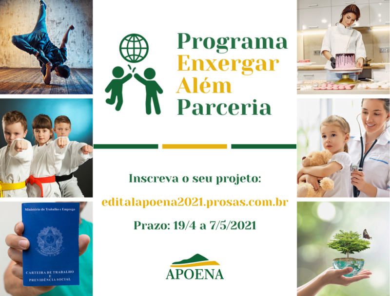 APOENA SELECIONA PROJETOS EM DIVERSAS ÁREAS