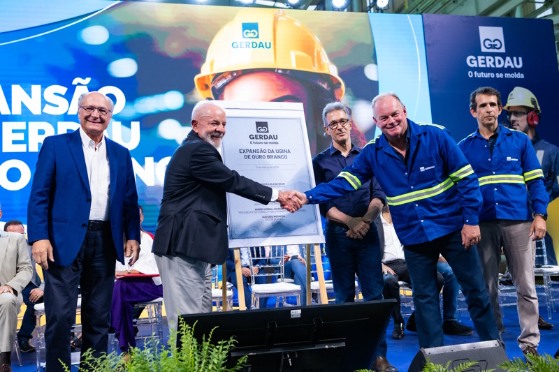 GERDAU CONFIRMA INVESTIMENTO EM VISITA DE ZEMA E LULA